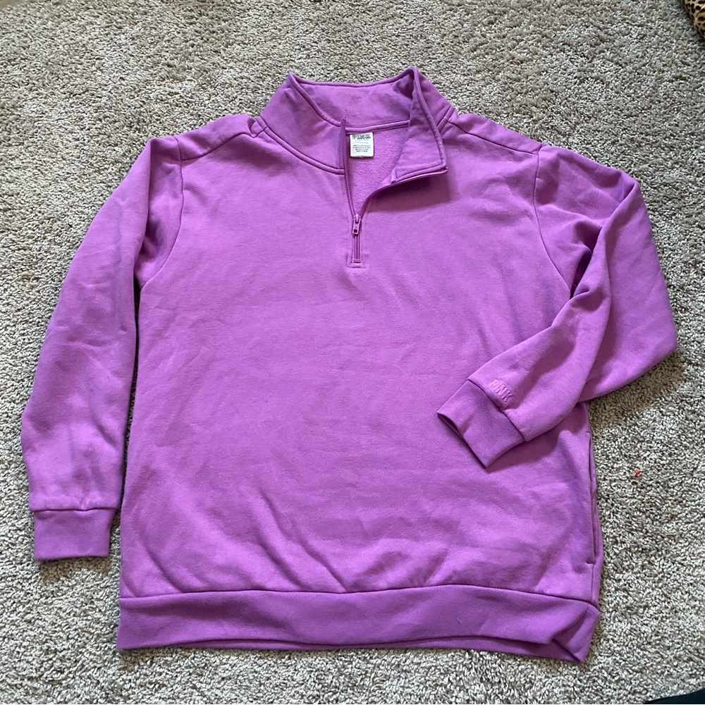 Victoria's Secret PINK Quarter-Zip Sweatshirt Women's large Purple
Pullover
